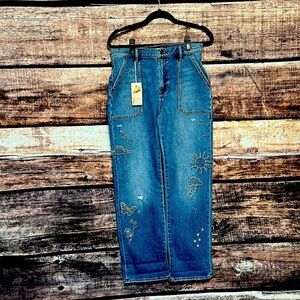 Johnny Was jeans size 27, measurements:length 50”,inseam 29”,Rise 12”